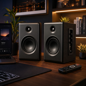 Black Desktop Home Theater <b>Speakers</b> Stereo Multimedia Audio System With Remote Desktop <b>Stand</b> <b>Speaker</b> Set - Product Image 2