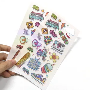 Eco-friendly Cute Adhesive Paper A4 A5 Kiss Cut Sheet Sticker for Children