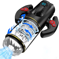 Masturbador Masculino Automático con Movimiento de Empuje, Rotación y Succión, con Asa, Copa de Masturbación con Sonidos, Control Remoto, Juguetes Sexuales para Hombres