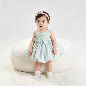Robe de princesse sans manches vert menthe avec nœud, robe de fée d'été pour bébé <span class=keywords><strong>fille</strong></span>, idéale pour les fêtes et anniversaires - Product Image 4