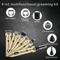 Ensemble de toilettage PRITECH 6 en 1, tondeuse à cheveux professionnelle, rasoir électrique pour hommes, tondeuse sans fil, écran LED