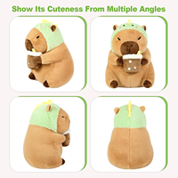 Haute qualité Capybara en peluche oreiller dinosaure boire du thé au lait Animal en peluche Capibara peluches jouets cadeaux pour enfants marron