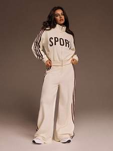 2026 Frühling Sportlicher Freizeitanzug Damen Langes Bedrucktes Modisches 2-Teiliges Set Anti-Pilling - Product Image 4