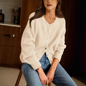 Suéter Cárdigan de <span class=keywords><strong>Mujer</strong></span>, Cuello Redondo, Manga Larga, Tejido, con Botones, Moda Otoño Invierno 2026 - Product Image 3