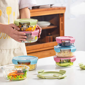 Micro-ondes nouveau Design verre à haute teneur en Borosilicate récipient de stockage des aliments ensemble boîte à déjeuner avec couvercle <span class=keywords><strong>420</strong></span> ml 660 ml 950 ml - Product Image 2