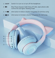 Venta caliente BT029C Blue tooth auriculares inalámbricos Lindo gato oreja electrónica deportes juego auriculares LED cambio de color auriculares