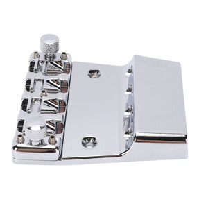 Puente de bajo compatible con <span class=keywords><strong>Rickenbacker</strong></span> de 4 cuerdas, ensamblaje de selletas ajustables de aleación de zinc chapadas en cromo de 18 mm - Product Image 4