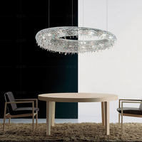 Lampu Gantung Kristal Mesir Bulat Mewah Italia LED Modern Kelas Atas Ukuran Sedang untuk Ruang Tamu Villa