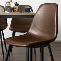 Ensemble de salle à manger moderne 4 pièces avec pieds en métal rembourrés, chaises et table en bois