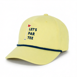 Logo Outdoor Trucker Hats Printed Sporty Baseball Caps <b>Light</b> Yellow Curved Bill Golf Hat 5-Panel Golf Hat with <b>Rope</b> - Product Image 5