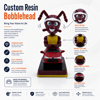 Figurine d'insecte bobblehead en résine personnalisée, motif fourmi, conduisant une voiture, faite et peinte à la main, avec véhicule, cadeau de collection OEM/ODM