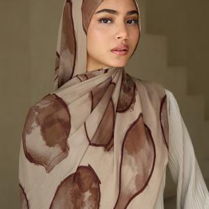 Hiyab Modal con Estampado Musulmán y Logotipo Personalizado para Mujer, Pañuelo para las 4 Estaciones, Personalizable, Transpirable, Ligero, Duradero, Elegante y Suave - Product Image 1