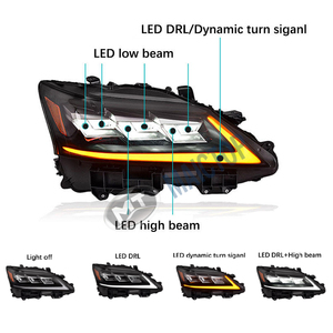 Accessoires de voiture Maictop Conversion Grille de pare-chocs avant Phare pour GS350 GS250 2012 2013 Upgrade to 2016 GSF Style - Product Image 3