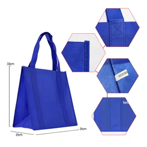 Toptan özel desen kapasitesi dayanıklı katlanabilir hafif Tote alışveriş çantaları dokuma olmayan bez torba