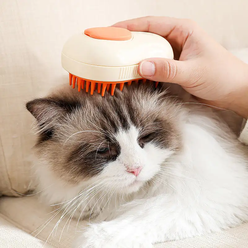 New 3-in-1 Spray Pet Dog And Cat Massage Grooming Brush Self-cleaning Sliding Brush Multi-functional Cat Steam Brush