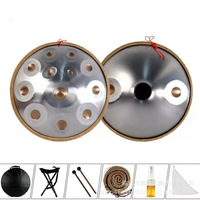 Factory Supply 9-Notes Steel Handpan Drum Set with Soft Bag/Stand Portable Percussion Musical Instruments