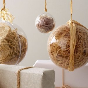 Large 8 inch/20cm transparent sphere hollow plastic Christmas ball decoration - Product Image 2