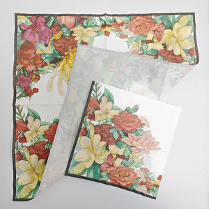 Printed Floral Paper Napkins 330mm Square Themed Party High End Restaurant Disposable Napkins - Product Image 2