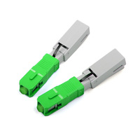 Connecteur rapide à fibre optique vert 54 mm SC APC pour câble de branchement FTTH à faible perte d'insertion pour utilisation répétée en réseau