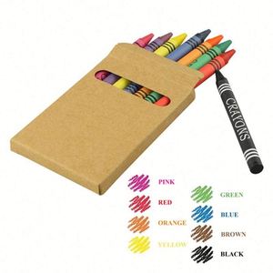 Ensemble de crayons de cire portables avec logo personnalisé, 8 couleurs assorties, boîte en papier kraft, fournitures de coloriage pour les activités artistiques des enfants - Product Image 4