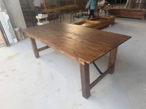 Bán buôn có thể gập lại Antique 6ft tiệc sự kiện Ăn Uống Thông gỗ mộc mạc đám cưới trang trại bảng - Product Image 3