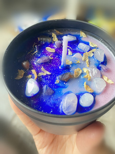 CELION personnalisé grande fleur de 8oz et CrystalBlack pot violet cire de soja bougies parfumées dans des boîtes de conserve - Product Image 6