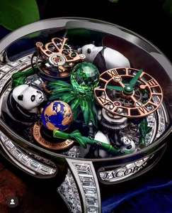 Montre mécanique automatique haut de gamme avec mouvement tourbillon, bracelet bleu et design gravé Panda - Product Image 4