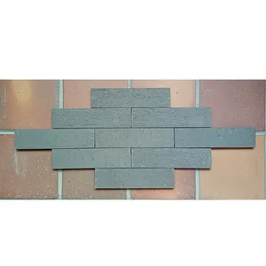 Exterior residentail clinker brick slip tile matte gray thin face brick for building decoration