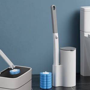 Spazzola per <span class=keywords><strong>WC</strong></span> in Plastica Usa e Getta con Supporto a Parete, Testine Sostituibili per una <span class=keywords><strong>Pulizia</strong></span> Completa e Conveniente - Product Image 1