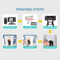 Film Transfer UV DTF AB, Lembaran Film Roll UV DTF, Stiker UV DTF untuk Printer Flatbed, Casing Ponsel, Botol, Kaca, Film Transfer UV