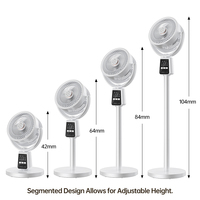 Ventilateur sur Pied Rechargeable à Panneau Solaire avec Lumière LED 7 Pouces, Télécommande et Sortie Multi-fonctions