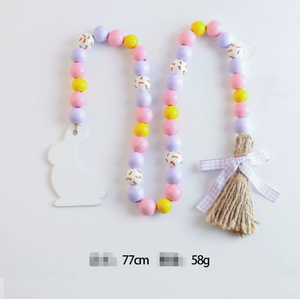 DAMAI Wholesale Easter Decor Wooden Bead Strands Strands Wreaths Rabbit Wooden Signs Supplies for Home Party Decoration - Product Image 3