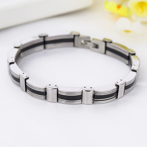 Pulsera Geométrica de Acero de Titanio de 10 mm, Negra, Unisex, Informal, Deportiva - Product Image 2