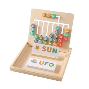 Neue hölzerne Montessori-Spielzeuge für Kinder Alphabet-Lernspielzeug Farbform-Zusammenspiel-Dias-Puzzles Gehirnteservice Logik-Tischspielzeug