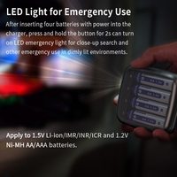 Chargeur de piles XTAR BC4 portable à 4 emplacements indépendants pour piles Li-ion 1,5 V/Ni-MH 1,2 V AAA AA avec fonction Powerbank et lumière LED
