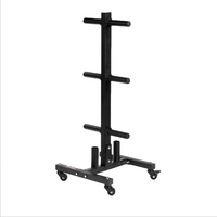 Vente en gros d'équipement de gymnastique support de stockage vertical de plaques de poids de gymnastique support de plaque de poids de gymnastique à domicile roue de support d'arbre