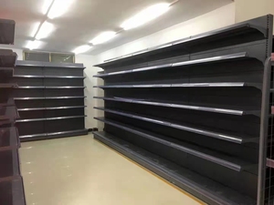 Le support double face durable de supermarché en métal avec les filets latéraux empêche des marchandises de tomber - Product Image 3