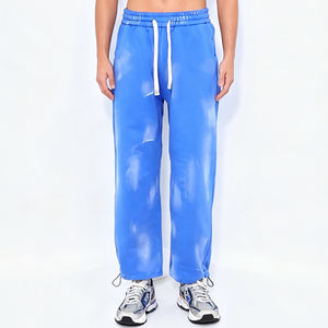Pantalons de survêtement vintage droits mi-lourds personnalisés pour hommes, délavés au <span class=keywords><strong>soleil</strong></span>, streetwear en coton, pantalons surdimensionnés, haute qualité, vente en gros - Product Image 3