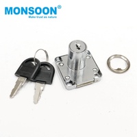 Serrure de tiroir moderne pour cuisine, chambre, école, salle de bain, hôtel - Mécanisme de verrouillage fluide (acier inoxydable)