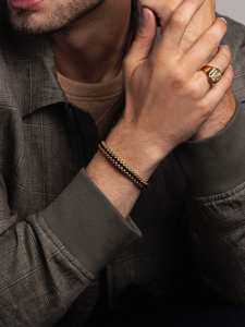 Goldix Đồ Trang Sức Đôi Lớp Đính Cườm Thép Không Gỉ Chuỗi Sợi Dây Thừng Dệt Macrame Vòng Đeo Tay Làm Bằng Tay Đồ Trang Sức Vòng Đeo Tay Người Đàn Ông - Product Image 2