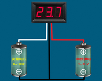 Voltmeter Digital DC Tiga Kabel dengan Layar Digital, DC0V-30V DC0V-100V, Perlindungan Koneksi Terbalik