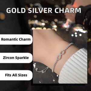 925 Sterling Silver Moissanite Tennis <b>Bracelet</b> Round Brilliant Cut Claw Setting <b>Infinity</b> Link <b>Bracelet</b> for Women - Product Image 2