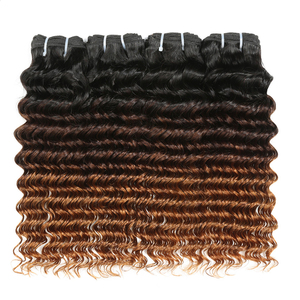 100% Virgin Cuticle Aligned Human Hair Extension, Máy Sợi Ngang Tóc Sâu Gợn Sóng Bó, Blonde Clip-In Tóc Thẳng Ombre Màu - Product Image 1
