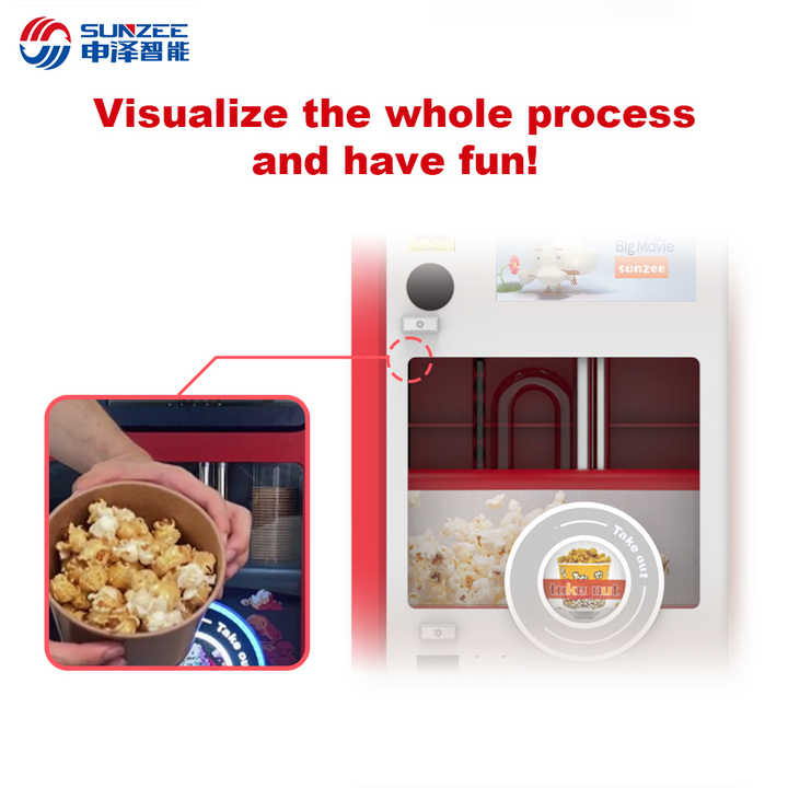 120s Fast Automatic Popcorn Vending Machine QR Code/ Card/coin/cash ...