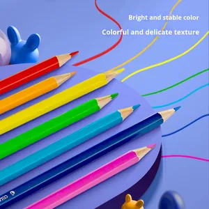 Ensemble de 12 boîtes de 24 crayons de cire colorés personnalisés en 18 couleurs, vente en gros, outils de dessin et d'écriture pour l'expression créative - Product Image 3