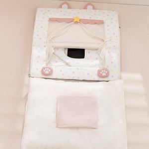 Maison pour chats de luxe moderne en maille fantaisie à pois, en peluche douce, en soie glacée, en mousse de galet ultra-douce, en éponge et en coton PP - Product Image 6