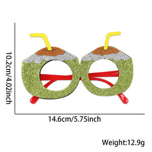 Lunettes de soleil amusantes pour fête hawaïenne tropicale, avec motifs ballon de <span class=keywords><strong>plage</strong></span>, flamant rose, <span class=keywords><strong>cocotier</strong></span>, accessoires de photomaton, fournitures de décoration estivales - Product Image 5