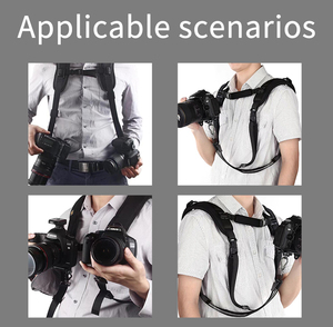 KALIOU Accessori per Fotografia, Tracolla in Nylon Nero per Fotocamera, Cinghia a Doppia/Singola Tracolla per Fotocamera - Product Image 6