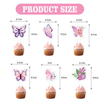 Décorations d'anniversaire Thème Papillon : Kit Guirlande Joyeux Anniversaire, Spirales et Décorations de Cupcakes – Fournitures de Fête Violettes et Roses pour Filles à Domicile