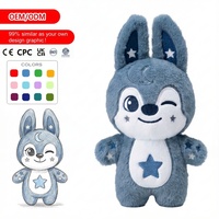 Peluche personnalisée en gros, mini lapin scintillant à l'effigie d'une étoile, décoration de chambre d'enfant sur le thème du ciel étoilé, jouets en peluche en vrac